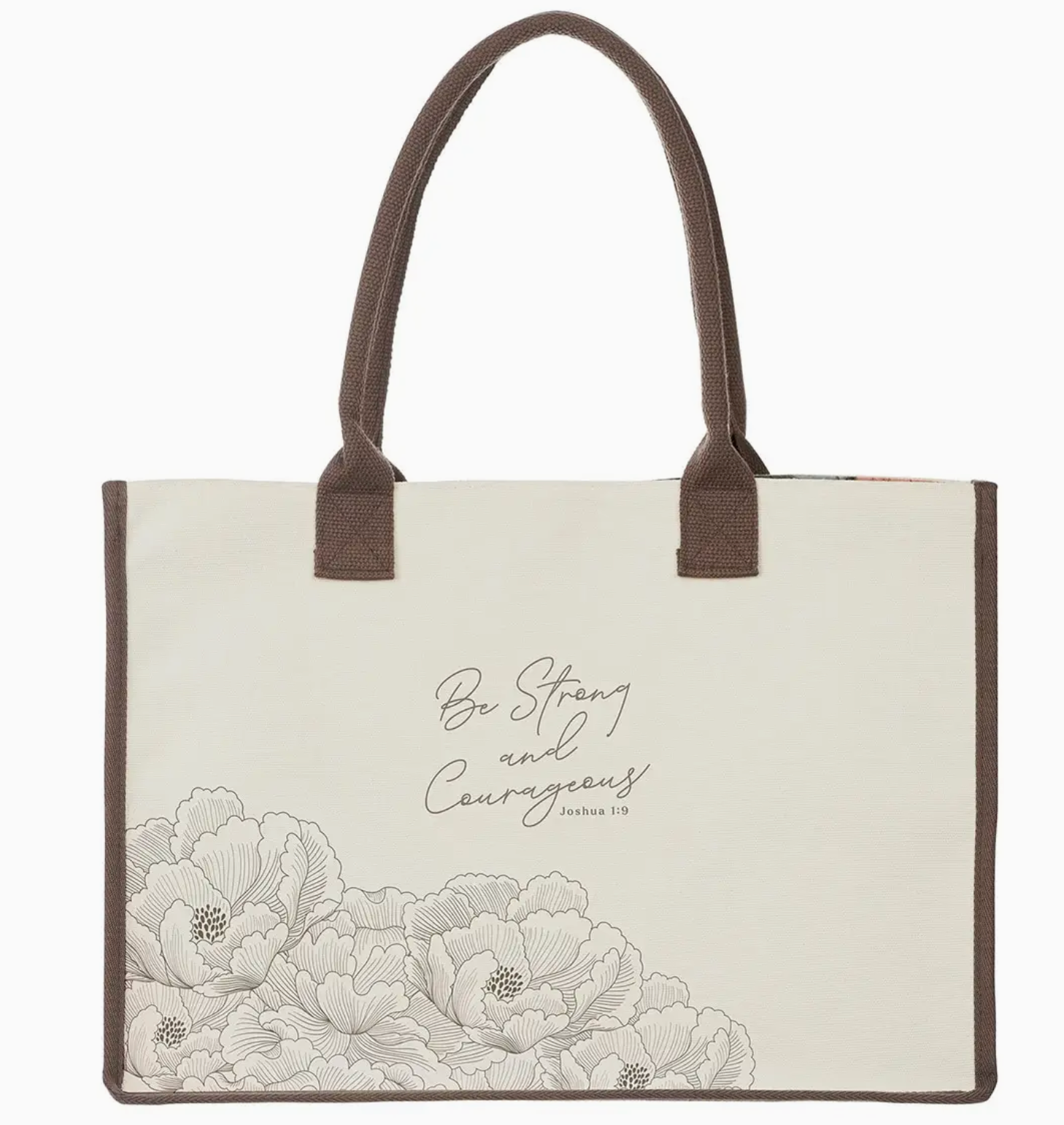 Strong & Courageous Josh. 1:9 Tote Bag
